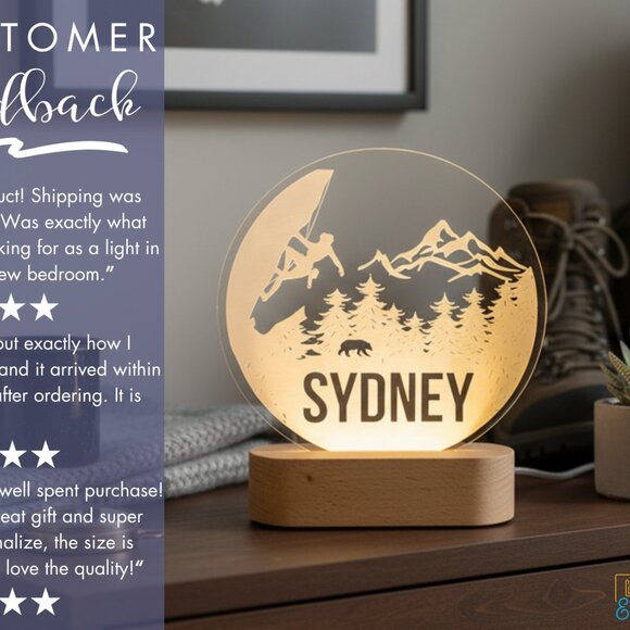 Custom Rock Climbing LED Night Light – Gift for Adventure Lovers - Picture 7 of 8